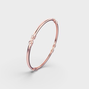 Bracelet jonc en or blanc/or jaune/or rose 9K avec nœud infini et diamants pour femme, OEM - Product Image 3