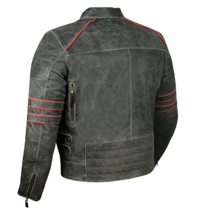 Nouveauté Veste en cuir véritable Veste en cuir classique d'agneau à la mode Veste en cuir imperméable motard pour hommes - Product Image 5