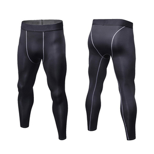 Pantalones Deportivos de Cintura Alta para Hombre, para Entrenamiento, Running, Gimnasio, Mallas de Compresión Deportivas Blancas - Product Image 2