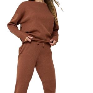 Nuevo Conjunto Deportivo Informal de Dos Piezas para Mujer, de Manga Larga, de Felpa, con Estampado de Algodón, para Chicas - Product Image 4