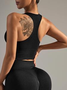 Soutien-gorge de sport à fort impact pour femmes, entraînement, nylon, élasthanne, soutien élevé, yoga, fitness, col en V - Product Image 3