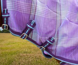 Couverture de cheval en maille avec logo personnalisé, protection UV et respirante, couverture anti-mouches d'été pour cheval - Product Image 1