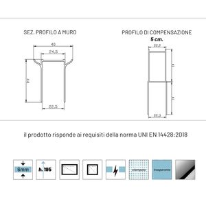 Regolabile 75cm di larghezza doccia pieghevole nicchia porta 6mm in vetro temperato con finitura cromata - Product Image 3