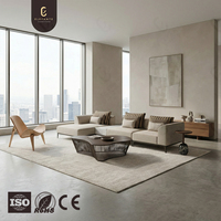 Canapé modulaire de luxe avec table centrale fonctionnelle en marbre pour Villa-Elefante, ajustement flexible de la disposition