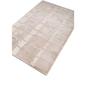 Alfombra Rectangular de Lana y Seda de Bambú Tejida a Mano, Color Beige Marrón, 10 mm de Grosor, Diseño Abstracto para Dormitorio, Modelo AIWB-3034 - Product Image 2