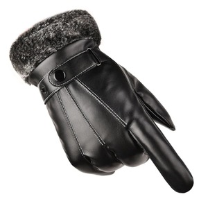 Gants d'hiver pour moto en cuir de mouton imperméable compatibles avec les écrans tactiles Doublure douce coupe-vent - Product Image 2