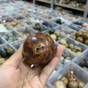 Vente en gros de pierres précieuses de jaspe de haute qualité de 5 cm, Indocraftstone, sphères naturelles peintes, artisanat, pierre de guérison, cristal - Product Image 4