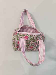 Sac matelassé en coton imprimé à la main, mini, fait main |   Sac de voyage élégant pour le shopping |   Idéal - Product Image 5