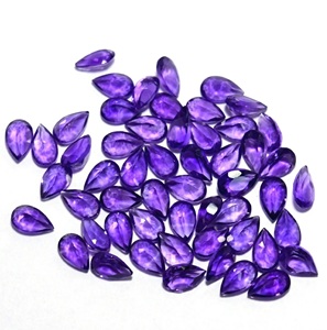 Ametyste violette naturelle indienne, forme poire, pierre précieuse en vrac, tailles calibrées, taille à facettes, Coscatl Exports, évaluée par un tiers - Product Image 2