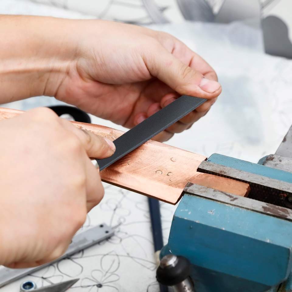 6-Inch Double-Cut Flat File, High Carbon Steel, Handleless for Metal ...