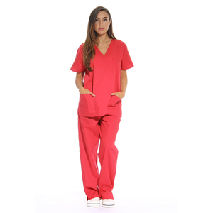 Tenue Médicale Anti-rides Respirante Unie Vintage Grande Taille pour Infirmières – Uniforme d'Hôpital Léger et Élastique, Modèle 2-en-1 - Product Image 1