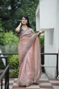 ชุดส่าหรีสไตล์บูติกของชาวอินเดียชุดส่าหรีแบบดั้งเดิมสุดพิเศษชุดปาร์ตี้แฟนซีสำหรับเจ้าสาว - Product Image 3