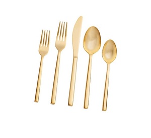 Ensemble de couverts en acier inoxydable or antique poignée martelée couverts sans danger pour les aliments pour la maison Restaurant vaisselle de table - Product Image 4
