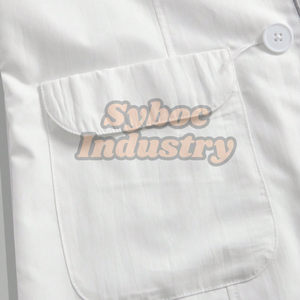 Blouse de laboratoire dentaire blanche pour femmes blouse de laboratoire de docteur en coton respirant de style à manches longues pour femme - Product Image 3