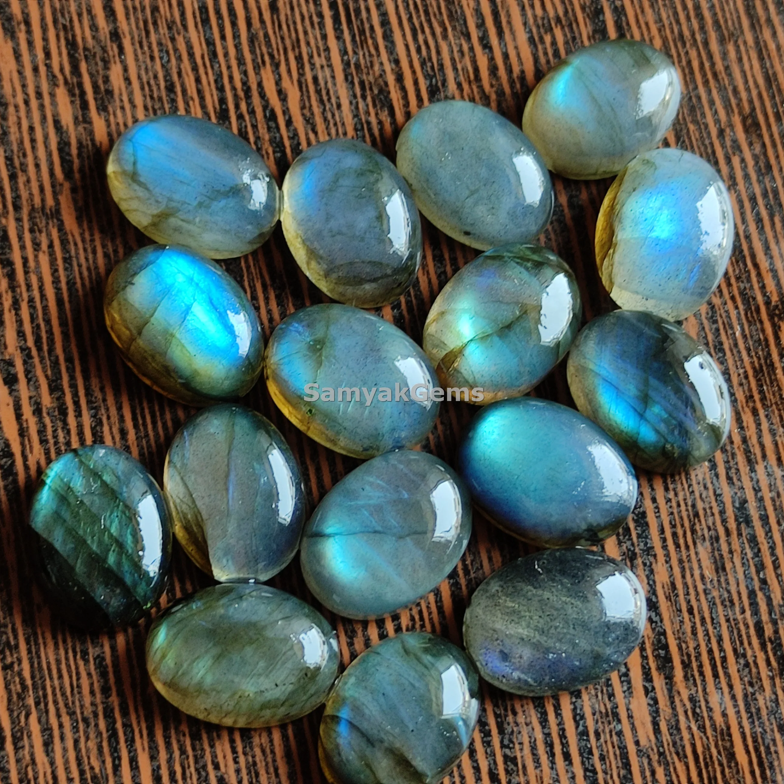 Top Quality Labradorite Blue Fire Cabochon Loose Gemstone Online Sale From Indian Moonstone manufacturer Custom Size