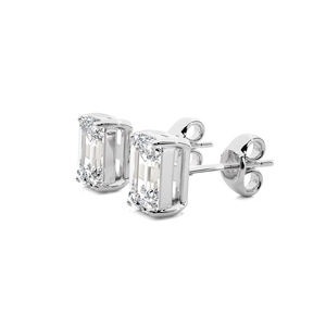 Pendientes con Diamantes Cultivados en Laboratorio, Corte Esmeralda, 1 Quilate, por ATYANTA JEWELS - Product Image 4