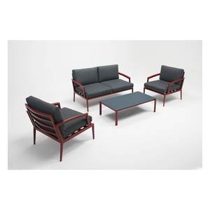 Ensemble d'extérieur TORRES 4 places en aluminium rouge pour mobilier de patio Amicasa par Torres - Product Image 1