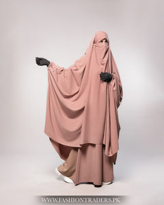 Vestido Jilbab Musulmán Clásico para Mujer, Ropa de Oración Modest que Cubre Completamente, Transpirable, de Lana Color Durazno, Simple, Recto, Sólido, al por Mayor - Product Image 6