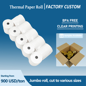 Rolo de Papel Térmico de Camada Única Personalizado de Fábrica com Amostra Grátis para Uso em PDV, Bancos e Supermercados 57mm - Product Image 1