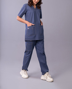 Tenues chirurgicales personnalisées à séchage rapide en polyester et élasthanne, ensembles de blouses d'hôpital, combinaisons unisexes, tenues médicales d'été pour infirmières et médecins - Product Image 4