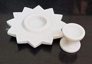 Natural <b>Marble</b> Round <b>Candle</b> Plate Tray Handmade <b>Candle</b> Holder for Home Decor Wedding Use - Product Image 3