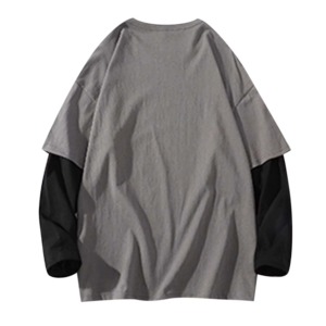 Camiseta de manga larga de doble manga para hombre, camiseta de manga larga de doble capa de algodón de gran tamaño, camisetas para hombre al por mayor - Product Image 5