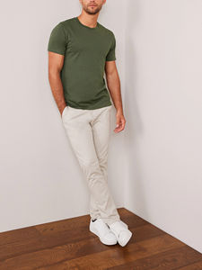 เสื้อยืดคอกลมมีโครงผ้าคอตตอน100% สำหรับผู้ชายทรงหลวมพิมพ์ลาย - Product Image 3