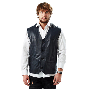 Chalecos de Cuero Genuino de la Mejor Calidad para Hombre, Chaleco de Motociclista de Alta Calidad con Logotipo Personalizado, Ropa de Invierno a la Moda - Product Image 1
