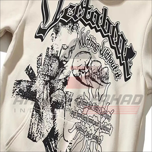 Sweat-shirt à manches longues oversize pour hommes 100% coton polaire Logo personnalisé coupe régulière grosses lettres sweat à capuche d'hiver décontracté - Product Image 1