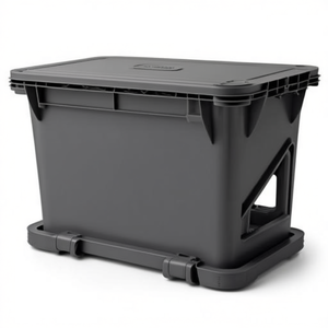 Crate Transport <b>Stacking</b> Container L400xW300xH175mm Light Grey PP with Open Handles - Product Image 2