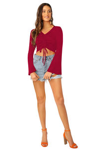 Tops de punto de moda para deportes indios exclusivos para mujer, ropa cómoda y regular, Tops cortos formales con apliques indios - Product Image 5