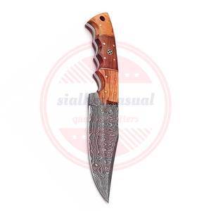 Couteau de chasse en acier damas fait à la main couteau Skinner couteau à lame fixe manche en bois - Product Image 4