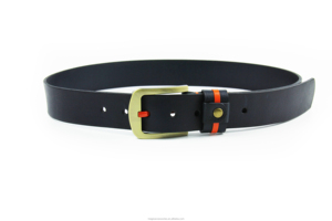 เข็มขัดหนังแท้สีส้มแบบกำหนดเองสำหรับผู้ชาย หัวเข็มขัดโลหะผสมทรงสี่เหลี่ยมแบบสบายๆ พร้อมหมุด ทนทาน GENTS GARB - Product Image 4