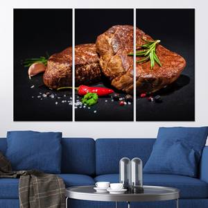 Tableau sur toile imprimé élégant : design abstrait moderne, toile enveloppée en 3 parties - Product Image 1