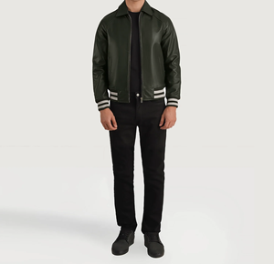 Veste Letterman en cuir de luxe pour hommes Style vintage rétro intemporel avec motif de camouflage à col montant pour Chicago pour taureaux - Product Image 4