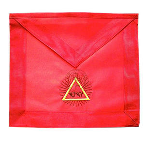 11th Degree Scottish Rite Masonic Regalia Craft <b>Apron</b> Embroidered <b>Black</b> Fabric with Lace Decoration For Sale - Product Image 2