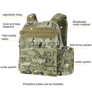 Chaleco Táctico de Camuflaje, Portaplacas Molle, Portaobjetos de Nailon, Liberación Rápida, Ajustable, Equipo de Entrenamiento - Product Image 2
