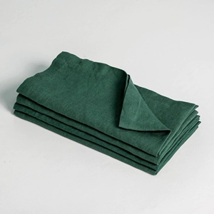 Serviettes en tissu vert émeraude avec bordure directe Noble et gracieux 100% coton tissu serviettes de table lavables pour les mariages - Product Image 3