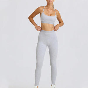 ชุดออกกำลังกายผู้หญิงพรีเมียม 2 ชิ้น เสื้อชั้นในกีฬาแบบสายไขว้พร้อมกางเกงเลกกิ้งกระชับสัดส่วน ผลิตโดยตรงจากโรงงานและมีดีไซน์หลากหลาย - Product Image 6