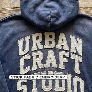 Sudadera con Capucha Unisex de Invierno, 100% Algodón, Estilo Francés, Holgada, con Logotipo Bordado, Lavado Ácido, Desgastada, Rota, Estilo Urbano - Product Image 6