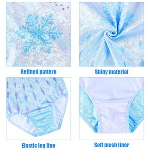 Ropa de gimnasia de práctica de baile de manga larga personalizada para niñas, leotardo de animadora rítmica de malla de Ballet Unitard estampado con estilo de falda - Product Image 6