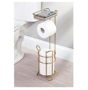 Soporte de alta calidad con forma de baño dorado, soporte de papel higiénico, juego de accesorios de baño, diseño de lujo más vendido - Product Image 5