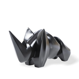 AK Brass Rhino Géométrique Diamant Coupe Showpiece Décor en Métal Noir Mat pour la Maison Décoration de Table Sculpture Catégorie - Product Image 1