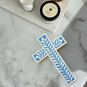 Premium Handmade Bone Inlay Mother of Pearl Cross <b>Ornament</b> Perfect for Home Wall Hanging Religious Festival Holiday Decoration - Product Image 3