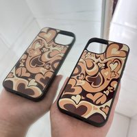 Étuis de téléphone portable pour femmes et filles, design cœur tendance, étuis de téléphone en TPU souple pour filles, coque de téléphone portable en TPU souple