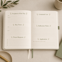 LABON Ensemble de carnets de notes Grace Notes bicolore vert sauge avec dorure à chaud, carnet d'étude biblique et livre de prières en lin à couverture rigide, coffret cadeau