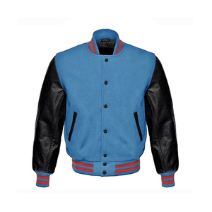แจ็คเก็ตวาร์ซิตี้คุณภาพสูงแบบ OEM สำหรับผู้ชาย ปักด้วยไหมเชนิลล์ แขนหนัง แจ็คเก็ตเบสบอลแบบกำหนดเองสำหรับโรงเรียน - Product Image 2