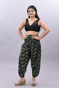 Femmes 100% coton taille haute imprimé pantalon été décontracté jambe large pyjama pantalon grande taille léger taille haute moyenne en gros - Product Image 3