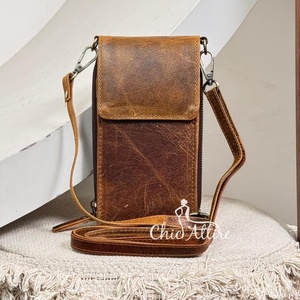 2025 nouveauté mode personnalisé à la mode sac à main petit cuir véritable haute qualité sac à main bandoulière téléphone portable sac pour unisexe - Product Image 1