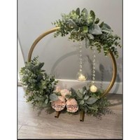 Support de centre de table de mariage en métal robuste et personnalisable, plaqué or de haute qualité, pour fleurs de fête, modèle HI-87062